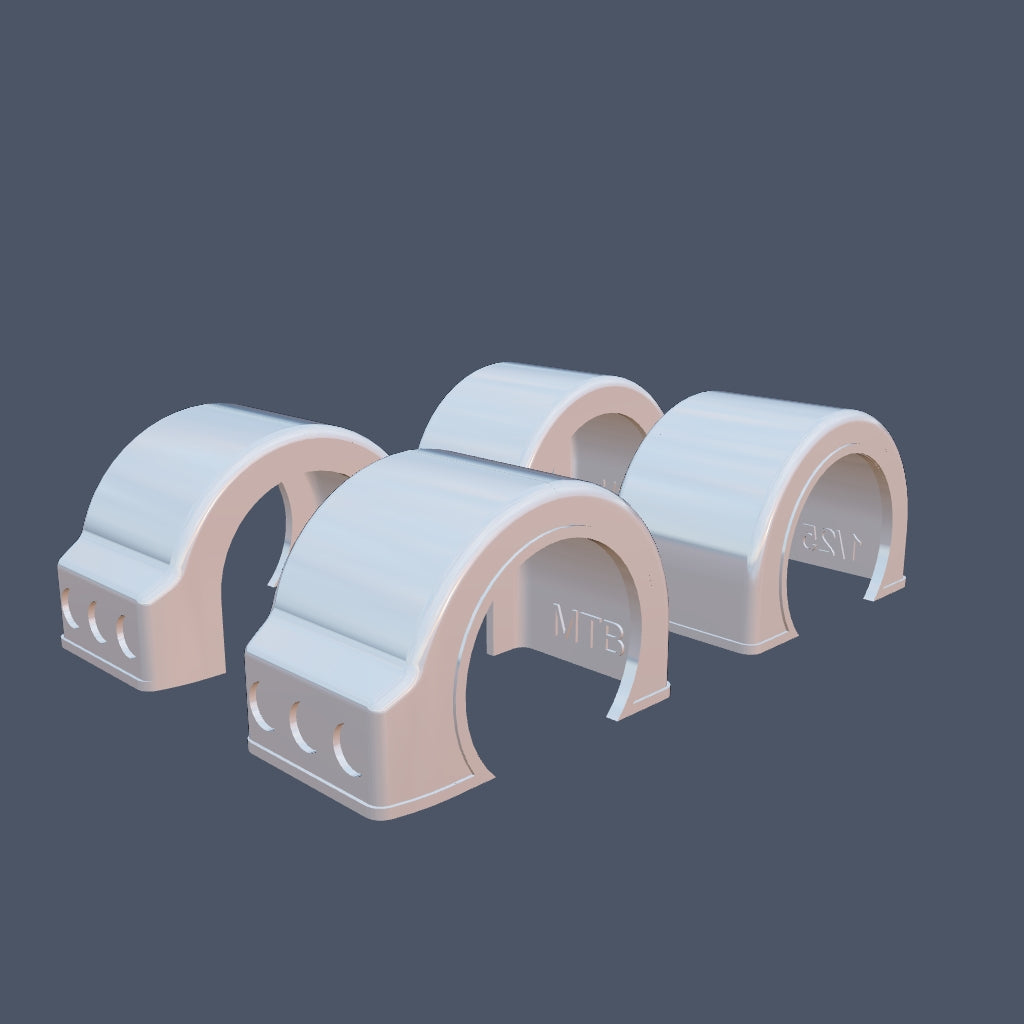 Outlaw Single Hump Fenders with Light Panel (Set of 4)