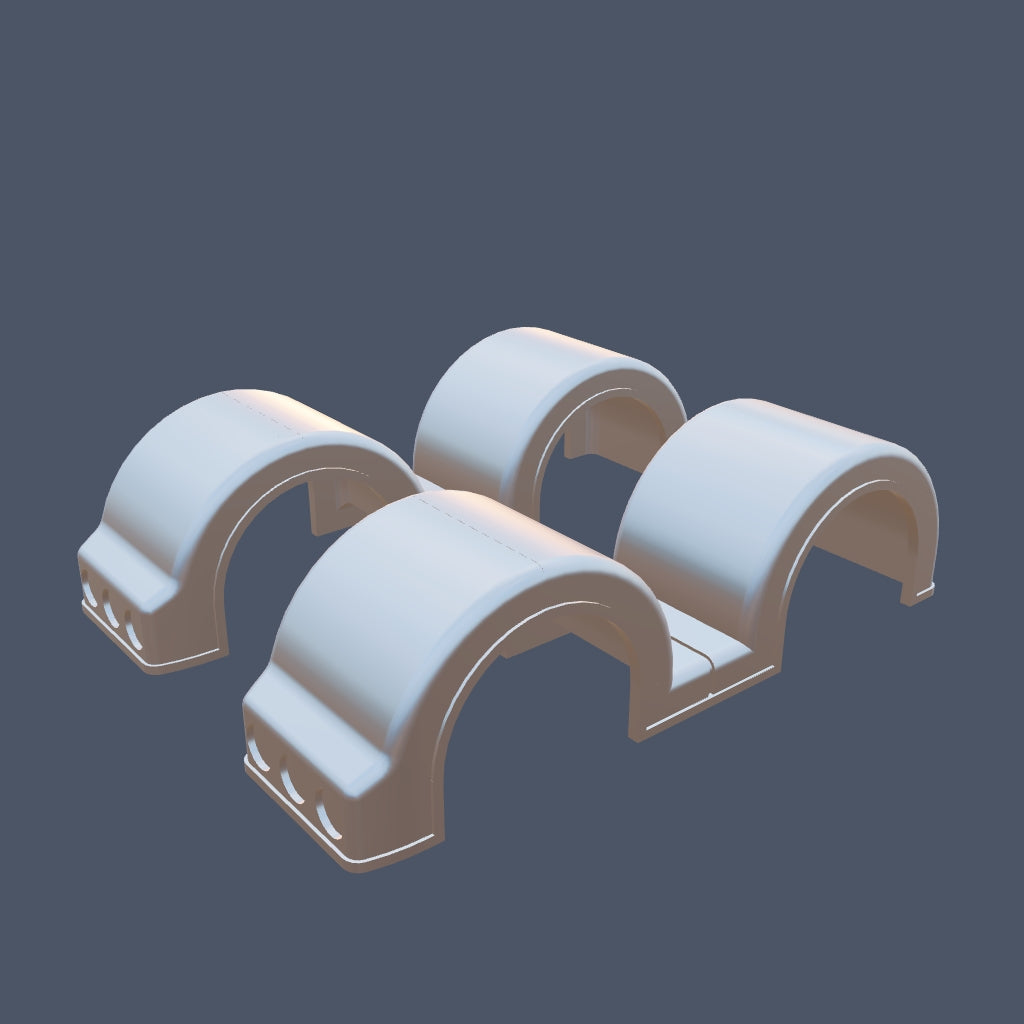 Straight Drop Double Hump Fenders with Light Panel (1 Pair)