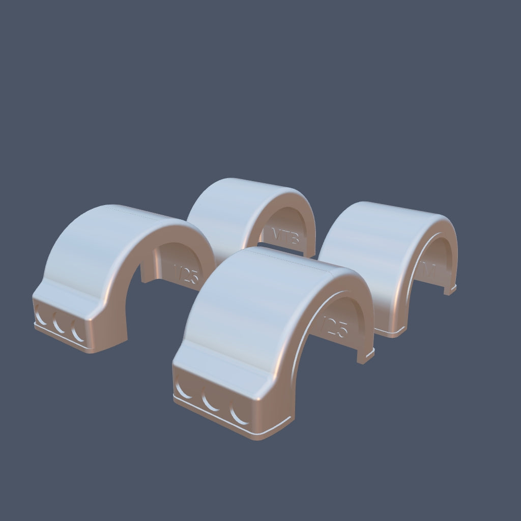 Straight Drop Single Hump Fenders with Light Panel (Set of 4)